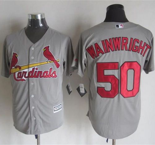 Cardinals #50 Adam Wainwright Grey New Cool Base Stitched MLB Jersey - Click Image to Close